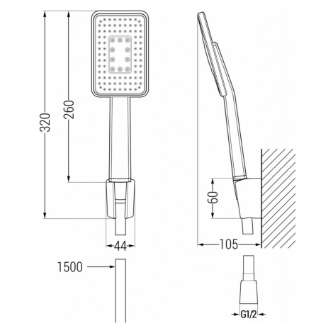 MEXEN/S R-54 sprchový set point, chrom / černá 785545052-17