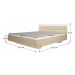 Manželská postel, 160x200, dub sonoma / bílá, gabriela