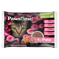 Pawsome Pawsome! Adult Kapsička s krůtím masem Multipack 4x85g