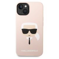 Zadní kryt Karl Lagerfeld Liquid Silicone Karl Head pro Apple iPhone 14 Plus, růžová