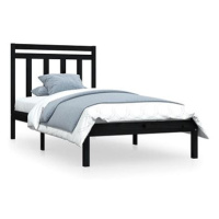 Rám postele černý masivní dřevo 90 × 200 cm, 3105239