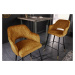 LuxD Designová barová židle Laney hořčicový samet