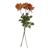 Umělá květina Růže měděná, 74 cm, 3 ks