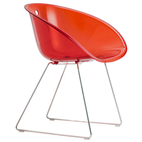 PEDRALI - Židle GLISS 921 DS - transparentní červená