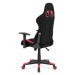 Herní židle ERACER V606 – červená/černá, látková, nosnost 130 kg