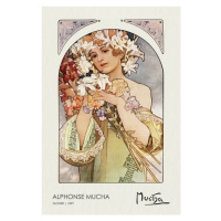 Obrazová reprodukce Flower (1897), Alfons Mucha, 26.7 × 40 cm