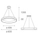 LED2 3270453DT BELLA 60 P-Z, B DIM 50W 2CCT 3000K/4000K závěsné černé