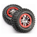 Traxxas kolo 2.2/3.0", disk SCT Split-Spoke stříbrný-červený, pneu KM2 (2)