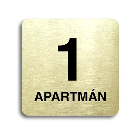 Accept Piktogram "1 apartmán" (80 × 80 mm) (zlatá tabulka - černý tisk bez rámečku)