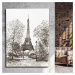 Eiffelovka v Paříži - gravírovaný 3D obraz na stěnu