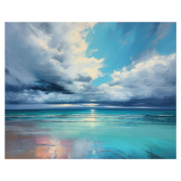 Obrazy na stěnu - Moře po dešti Rozměr: 40x50 cm, Rámování: vypnuté plátno na rám