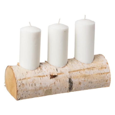 Svícen z břízy na tři svíčky