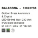 NOVA LUCE závěsné svítidlo BALADONA zlatá mosaz hliník a křišťál G9 9x3.5W IP20 bez žárovky 8109