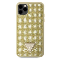 Zadní kryt Guess Rhinestones Triangle Metal Logo pro Apple iPhone 11 Pro Max, zlatá