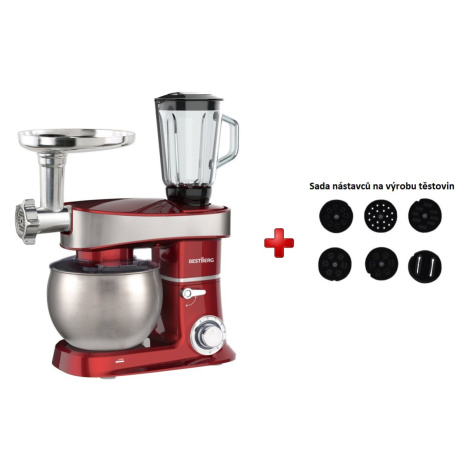 Multifunkční kuchyňský robot BestBerg BBR-2000R / 2000 W / 6 l / 6 rychlostí / červená