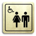 Accept Piktogram "WC ženy, muži, invalidé II" (80 × 80 mm) (zlatá tabulka - černý tisk)