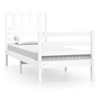 Rám postele bílý masivní dřevo 90 × 200 cm, 3101074