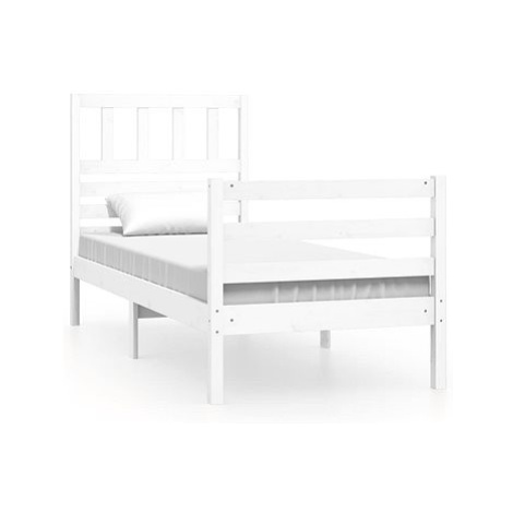 Rám postele bílý masivní dřevo 90 × 200 cm, 3101074 SHUMEE