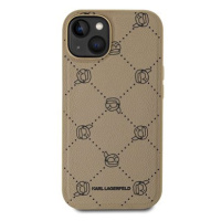 Karl Lagerfeld PU Karl Heads Pattern MagSafe Zadní Kryt pro iPhone 14 Beige