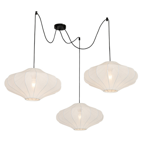 Designové závěsné svítidlo bílé 50 cm 3-světlo - Plu QAZQA