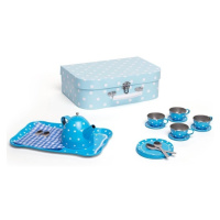 Bigjigs Toys Modrý tečkovaný čajový set
