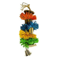 Duvo+ Závěsná barevná hračka z rafie, bambusu a kokosu pro exoty 29 × 8,9 × 8,9 cm L