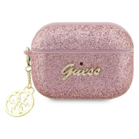 Pouzdro Guess AirPods Pro 2 cover pink Glitter Flake 4G Charm (GUAP2GLGSHP)