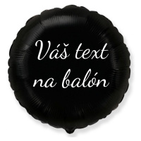 Personal Fóliový balón s textem - Černý kruh 45 cm