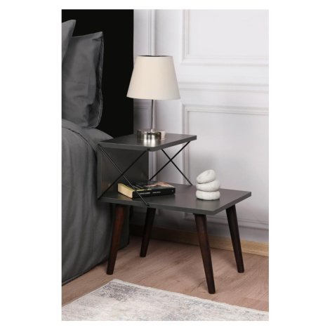 Noční stolek CROSS 55x50 cm antracit Donoci