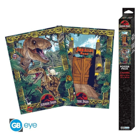 Set 2 plakátů Jurassic Park - Gates & Biodiversity (52x38 cm) Abysse
