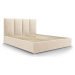 Béžová čalouněná dvoulůžková postel s úložným prostorem s roštem 160x200 cm Juniper – Mazzini Be