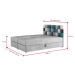 Expedo Čalouněná postel boxspring APPLE + topper, 160x200, itaka 14/modrá