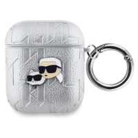 Karl Lagerfeld PU Embossed Choupette Heads Pouzdro pro AirPods 1/2 KLA2PGKCPS