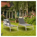 Blumfeldt Renazzo Lounge, zahradní lehátko, 70/30 PVC / PE, hliník, 6 úrovní, šedo/bílá
