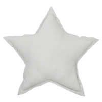 Cotton & Sweets Lněný polštář hvězda světle šedá 50 cm