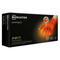Rukavice nitrilové Mercator Medical Powergrip, 50 ks, oranžové, nepudrované Velikost: M
