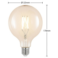 Arcchio LED filament E27 6W 2700K G125 globe čirá sada 3ks