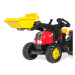 Šlapací traktor s přívěsem a lžící Rolly Toys 023127 červený