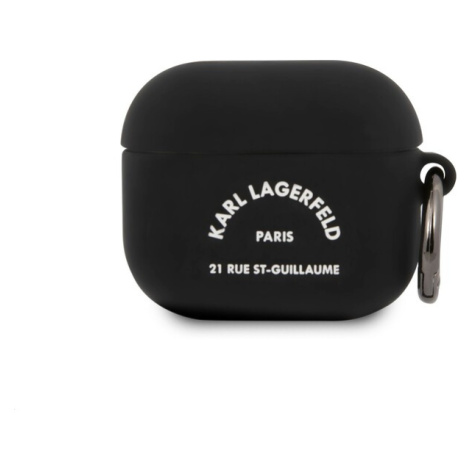 Karl Lagerfeld Rue St Guillaume silikonové pouzdro pro Airpods 3 černé