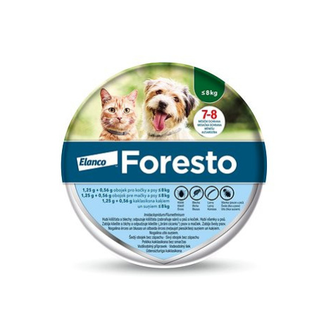 Foresto 1,25 g + 0,56 g obojek pro kočky a psy < 8 kg/38 cm