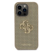 Zadní kryt Guess PU Perforated 4G Glitter Metal Logo pro Apple iPhone 15 Pro, zlatá