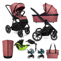 MUUVO  - Kočárek kombinovaný Slick 2.0 set 2v1 Pure pink + KIDDY Evoluna i-size 2 + základna