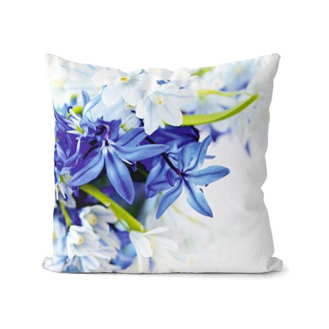 Impar polštář Modré a bílé květy