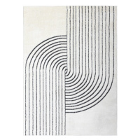 Dywany Łuszczów Kusový koberec Mode 8587 geometric cream/black - 120x170 cm