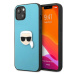 Karl Lagerfeld KLHCP13MPKMB hard silikonové pouzdro iPhone 13 6.1" blue Leather Ikonik Karl`s He