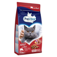 PreVital granule s hovězím pro dospělé kočky 1,4 kg
