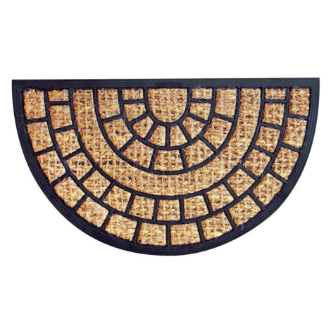Toro Kokosová rohožka Squares půlkruh, 40 x 70 cm