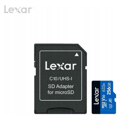 Lexar microSDXC 256GB 633x 95MB/s U1 V30 adaptér