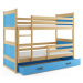 BMS Dětská patrová postel RICO | borovice 80 x 190 cm Barva: Modrá
