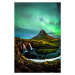 Umělecká fotografie Aurora borealis at Mount Kirkjufell Iceland, SuppalakKlabdee, (26.7 x 40 cm)